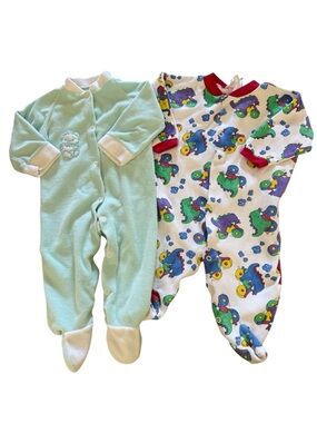 VINTAGE BABY CLOTHES 2 x Onesies with Snap Fastening